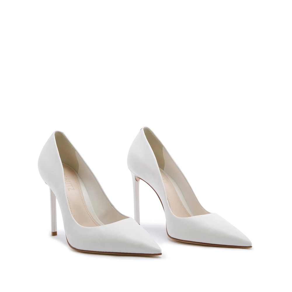 White Schutz Heels